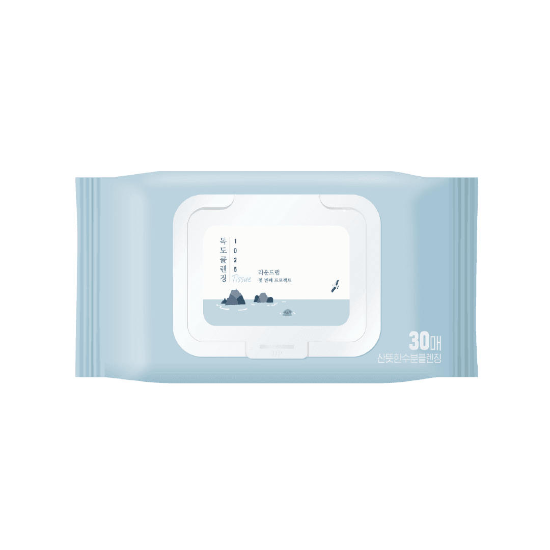 Очищувальні серветки для зняття макіяжу та СПФ / Round Lab 1025 Dokdo Cleansing Tissue