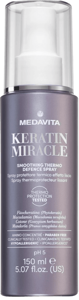 Розгладжуючий термозахисний спрей / Medavita Keratin Miracle Smoothing Thermo Defence Spray (50 мл)