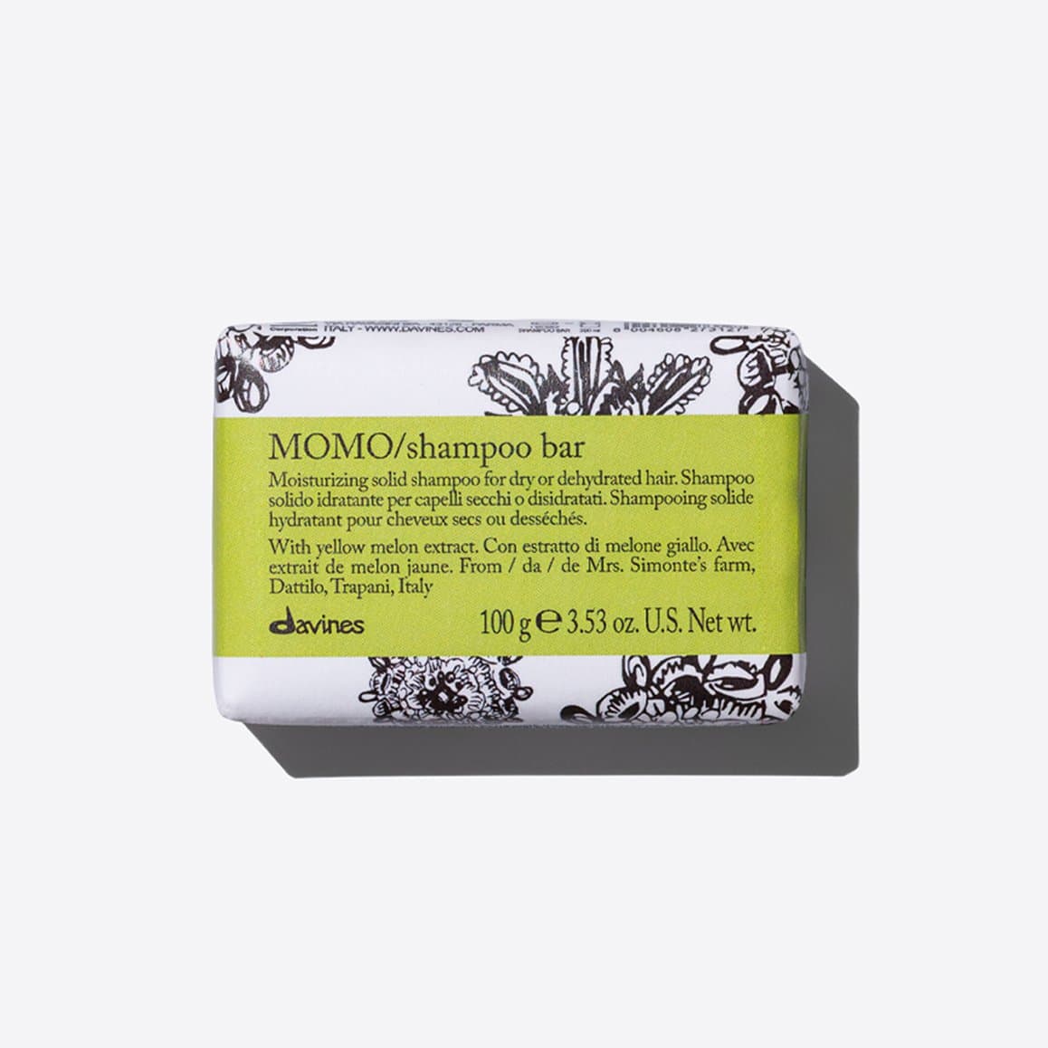 Твердий зволожуючий шампунь / Davines MOMO Shampoo Bar (100г)