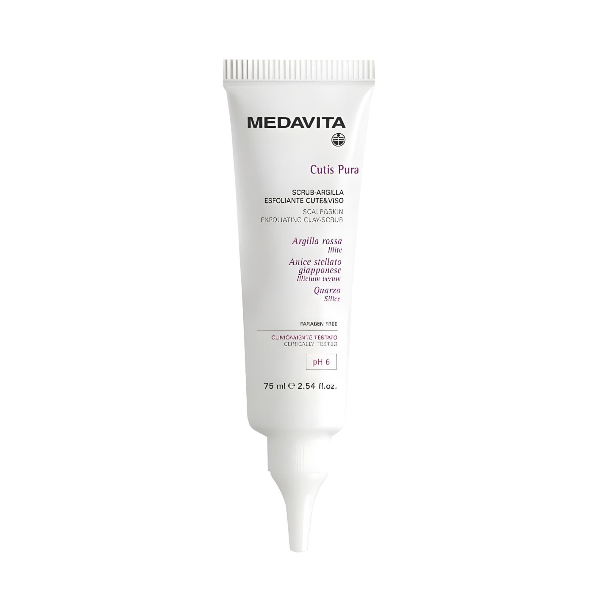 Відлущуючий скраб для шкіри голови / Medavita Scrub-argilla esfoliante Сute&Viso (75мл)